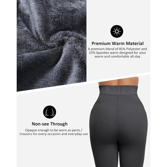 Winter Warm Fleece black Navy Grey Leggings Women Thick Thermal Velvet Tights - Picture 5 of 6